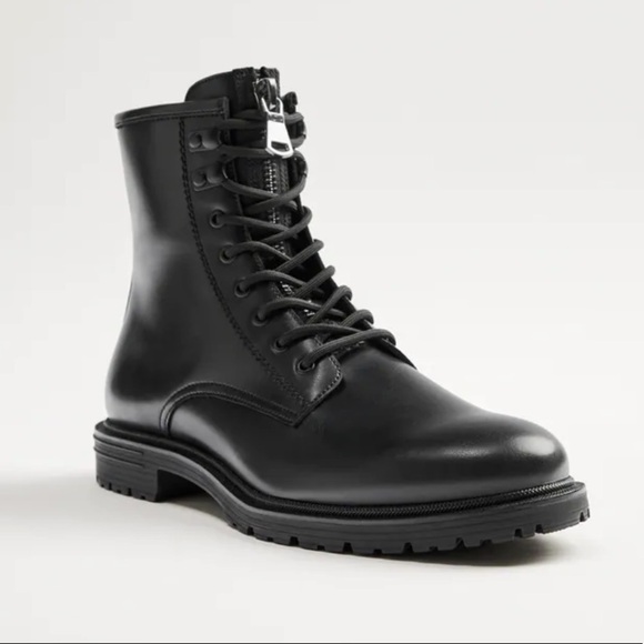 ZARA MEN BLACK BOOTS. SZ 12 - Picture 2 of 8